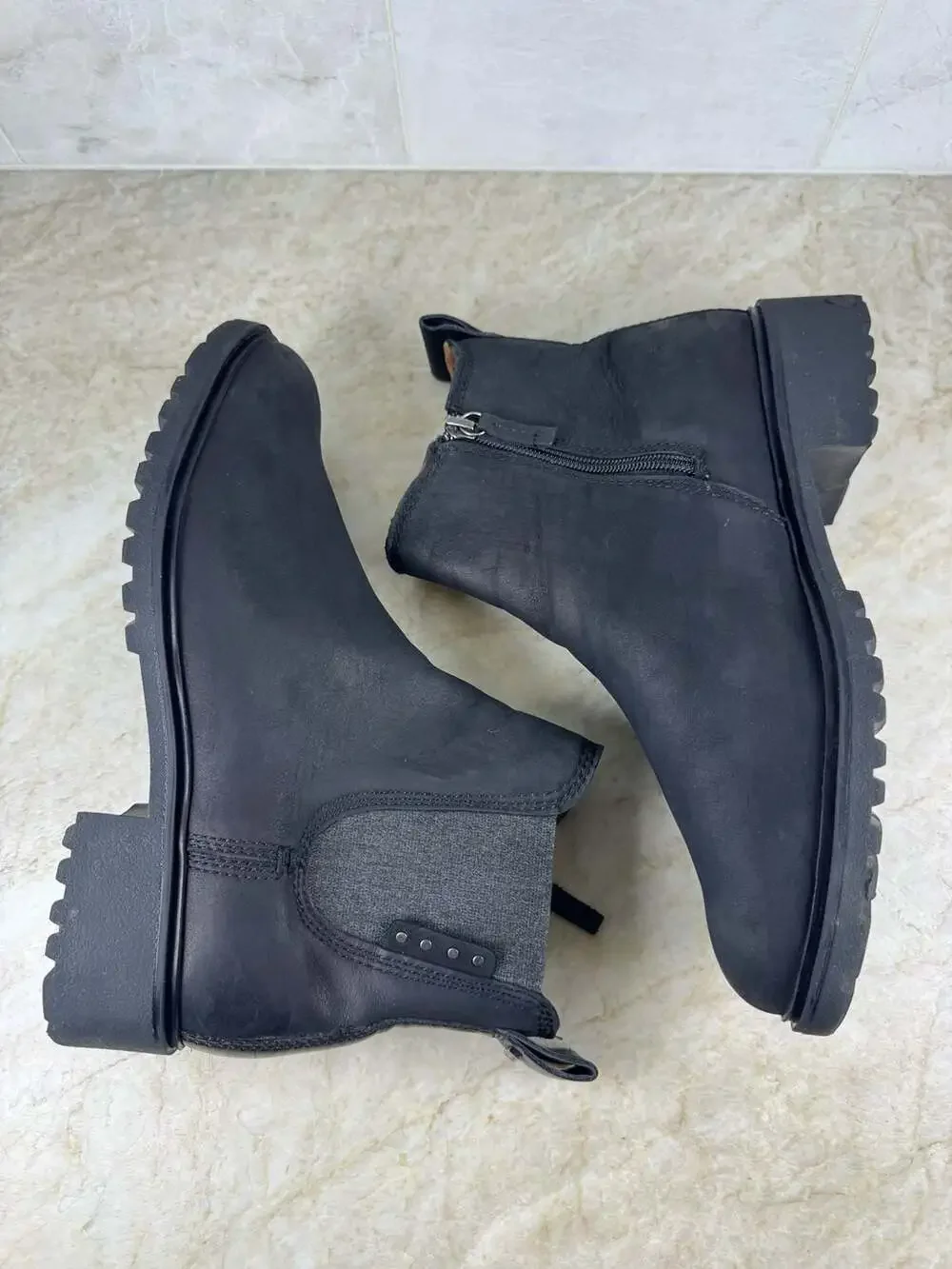 Rockport Cobb Hill Winter Chelsea Waterproof Black Leather Boots Women’s 9